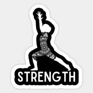 Strength Yoga Pose Mindful Meditation Sticker